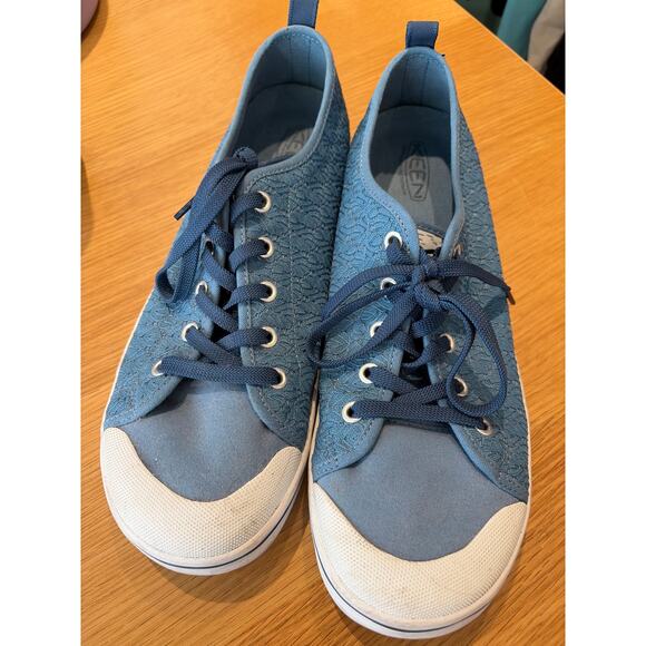 KEEN Sneakers Womens Size 11 Elsa II Textured Canvas Retro Blue Lace Up Shoes - Picture 1 of 7